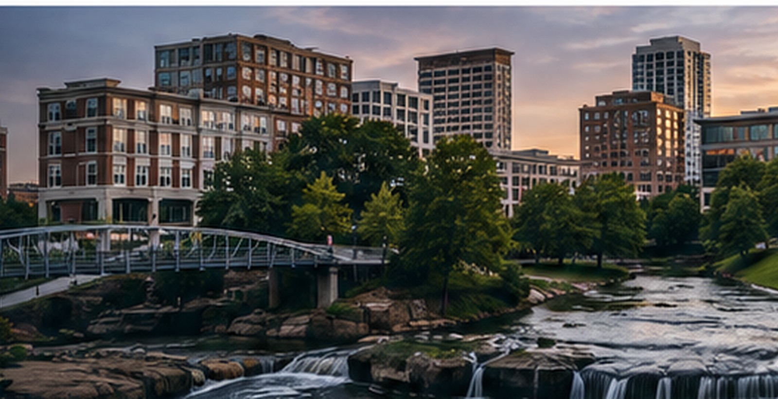 Greenville, South Carolina downtown near Falls Park